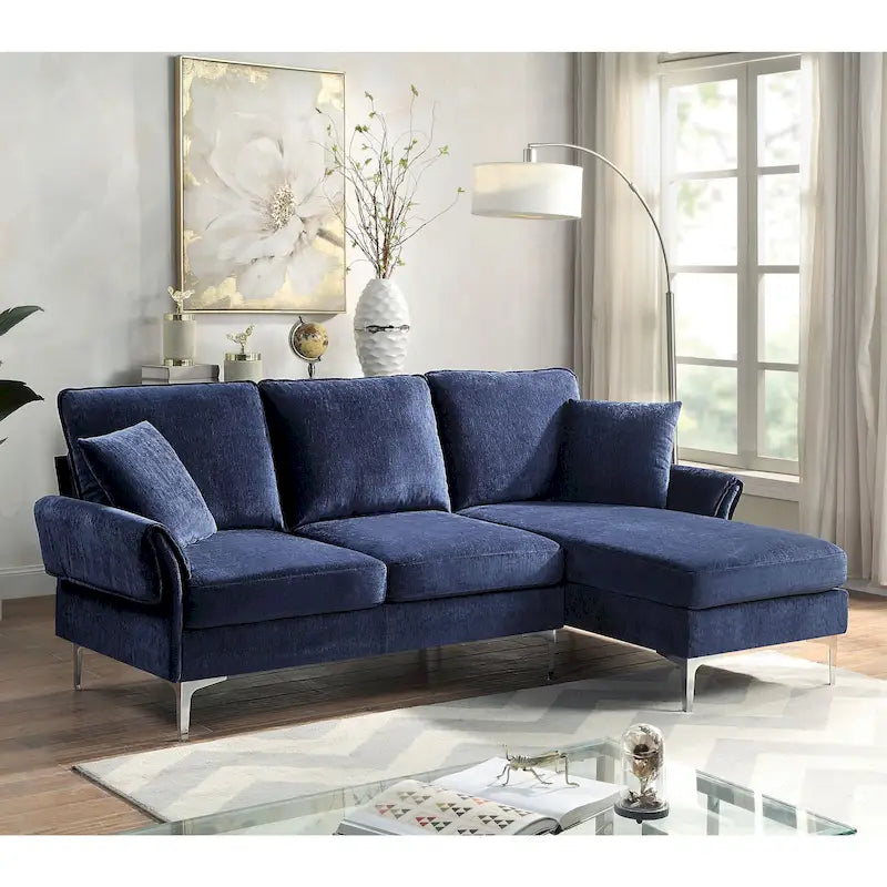Canapé d'angle rembourré en chenille contemporain
