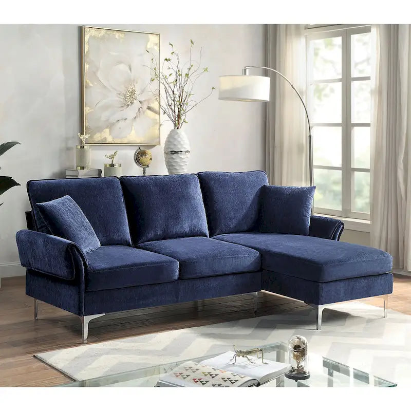 Canapé d'angle rembourré en chenille contemporain