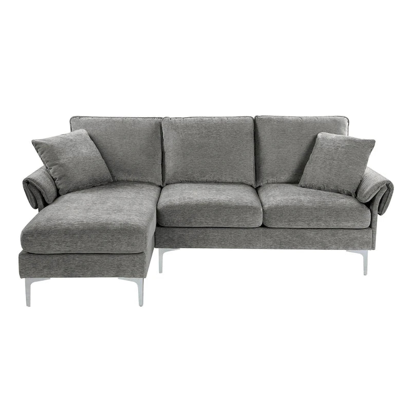 Canapé d'angle rembourré en chenille contemporain