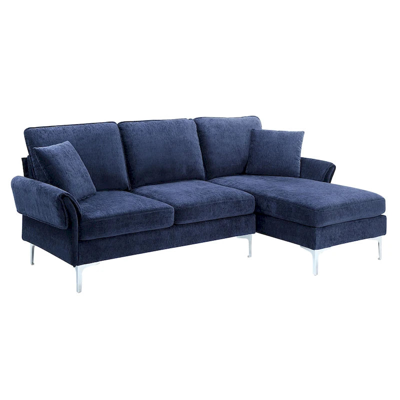 Canapé d'angle rembourré en chenille contemporain
