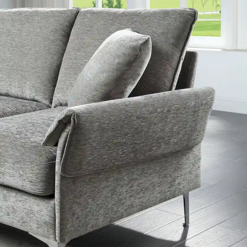 Canapé d'angle rembourré en chenille contemporain