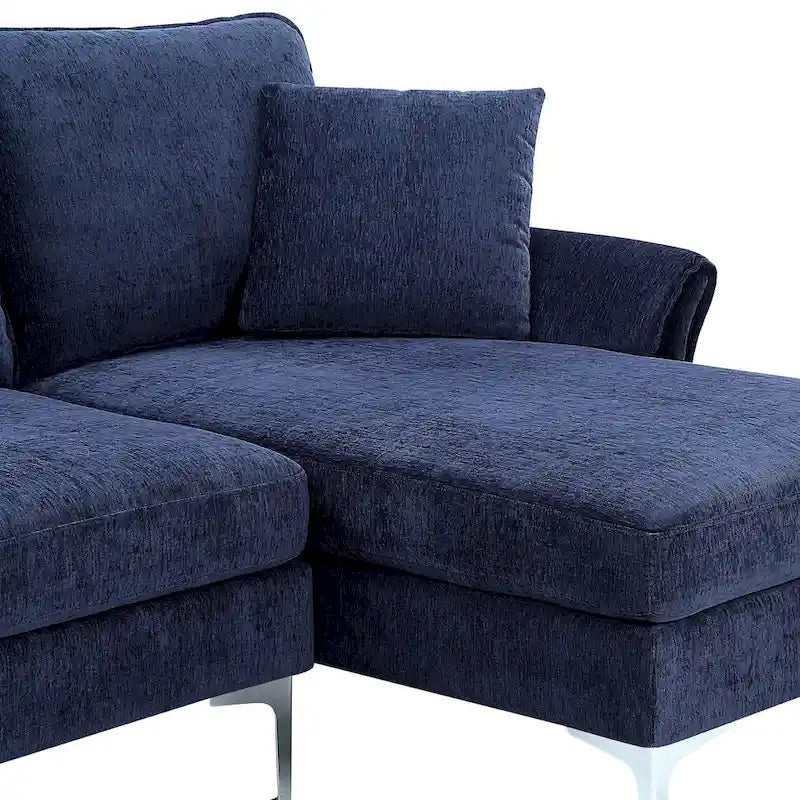 Canapé d'angle rembourré en chenille contemporain