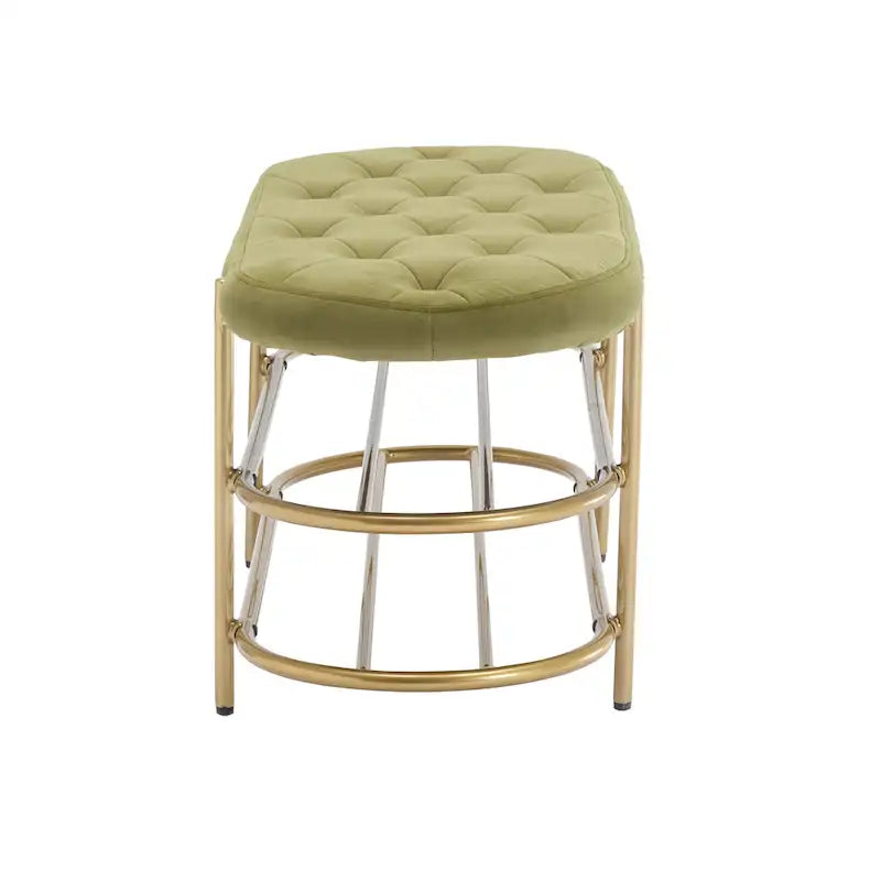 Bout de banc capitonné en velours pour salon/chambre