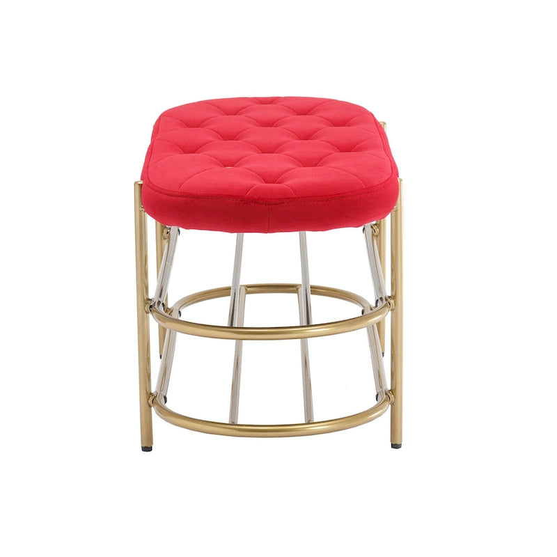 Bout de banc capitonné en velours pour salon/chambre