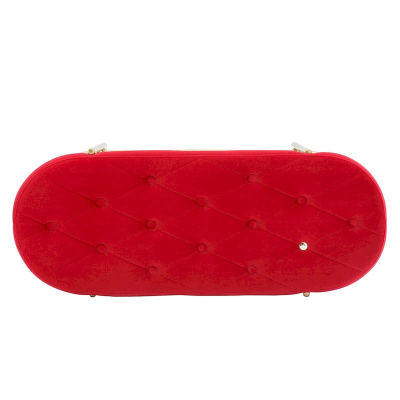 Bout de banc capitonné en velours pour salon/chambre