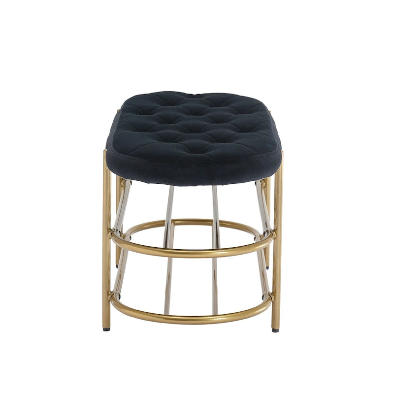 Bout de banc capitonné en velours pour salon/chambre