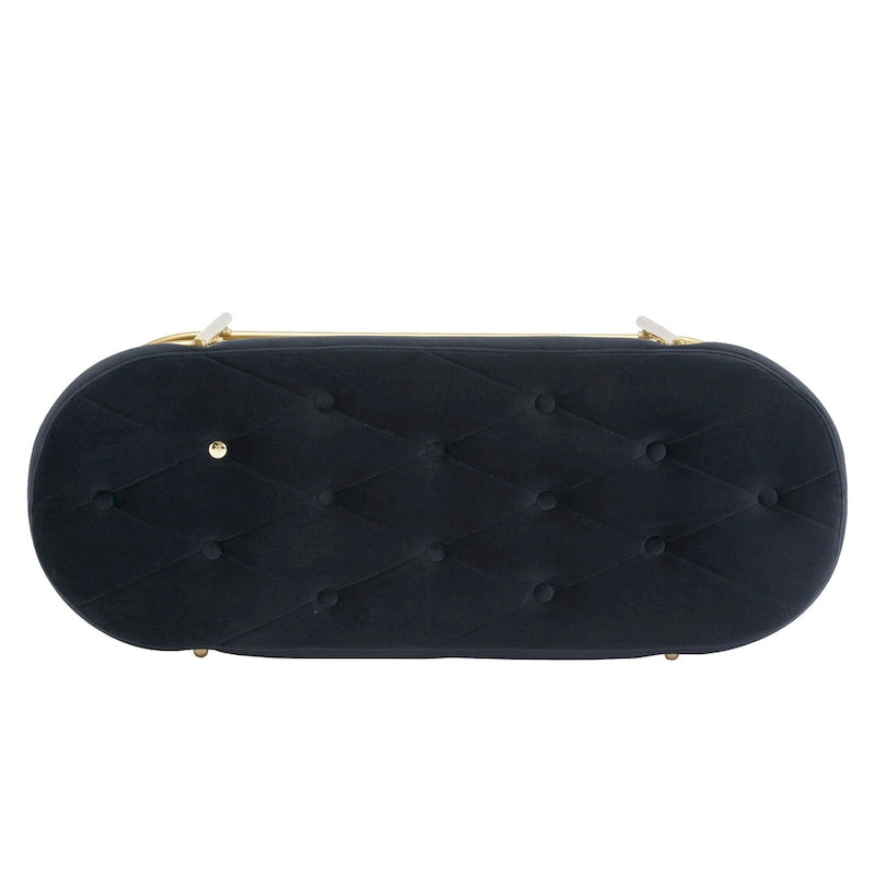Bout de banc capitonné en velours pour salon/chambre