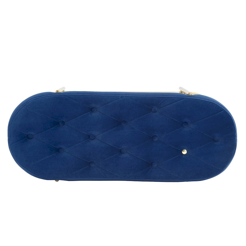 Bout de banc capitonné en velours pour salon/chambre