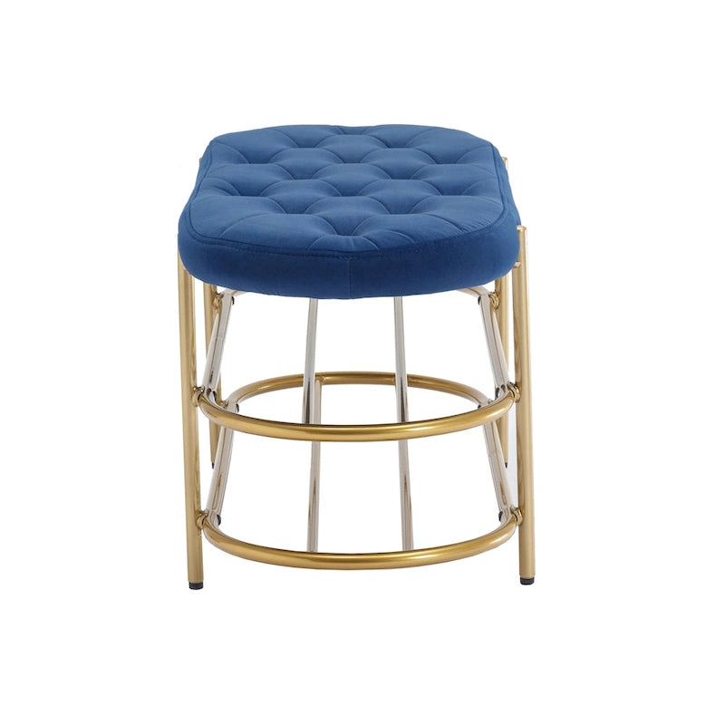 Bout de banc capitonné en velours pour salon/chambre