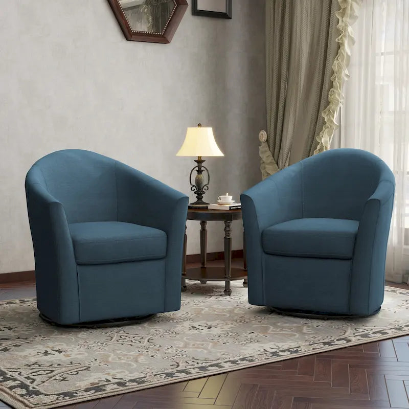 Fauteuil pivotant avec base en métal 78 cm (L) x 76 cm (H) x 70 cm (P)