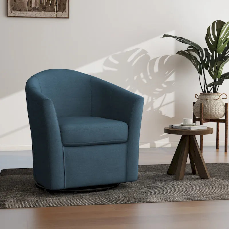 Fauteuil pivotant avec base en métal 78 cm (L) x 76 cm (H) x 70 cm (P)