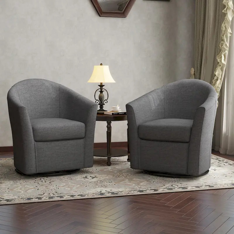 Fauteuil pivotant avec base en métal 78 cm (L) x 76 cm (H) x 70 cm (P)