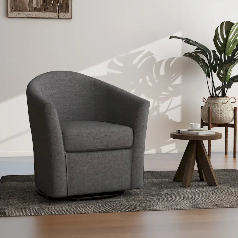 Fauteuil pivotant avec base en métal 78 cm (L) x 76 cm (H) x 70 cm (P)