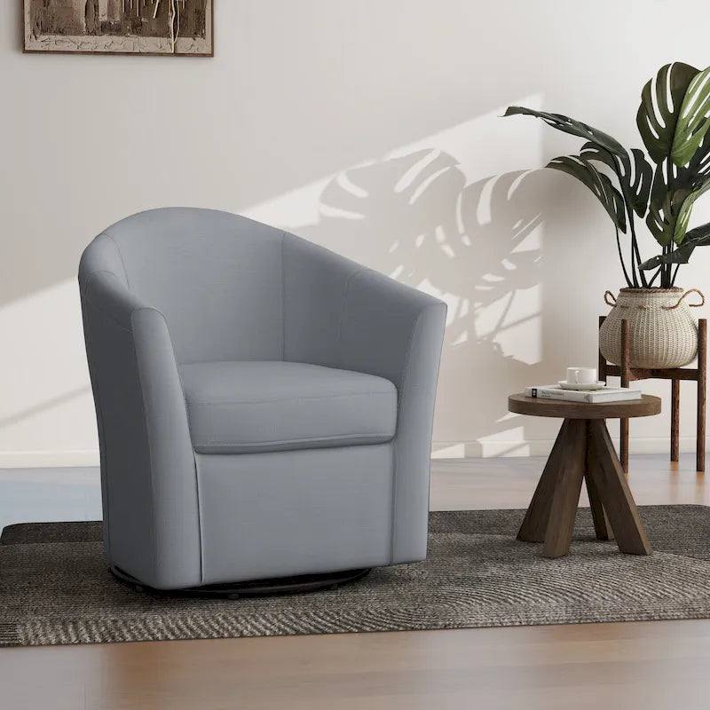 Fauteuil pivotant avec base en métal 78 cm (L) x 76 cm (H) x 70 cm (P)