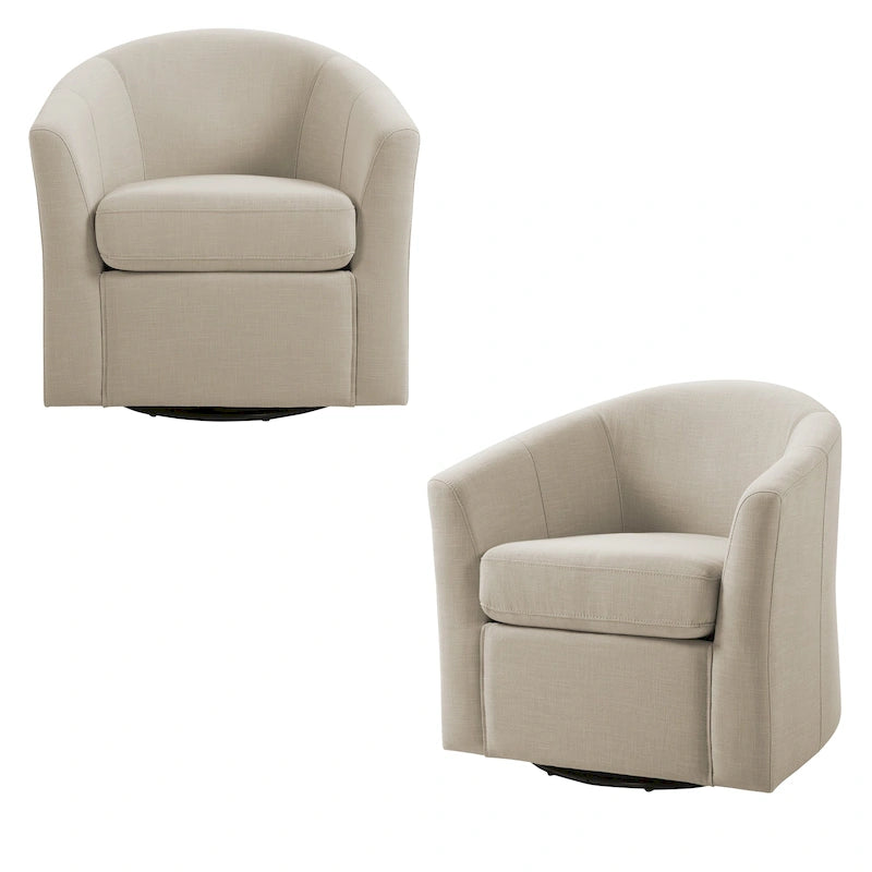 Fauteuil pivotant avec base en métal 78 cm (L) x 76 cm (H) x 70 cm (P)