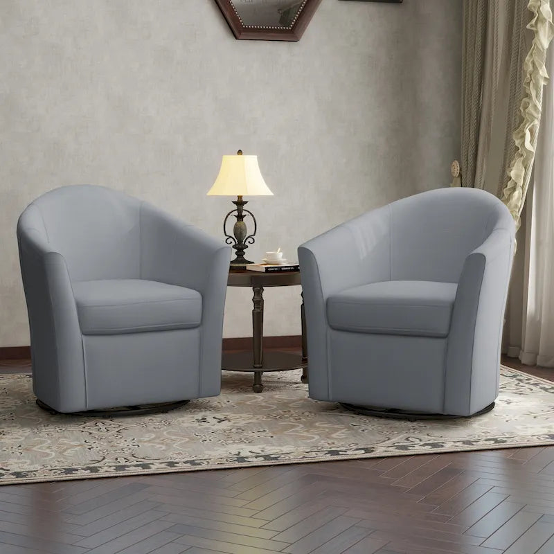 Fauteuil pivotant avec base en métal 78 cm (L) x 76 cm (H) x 70 cm (P)