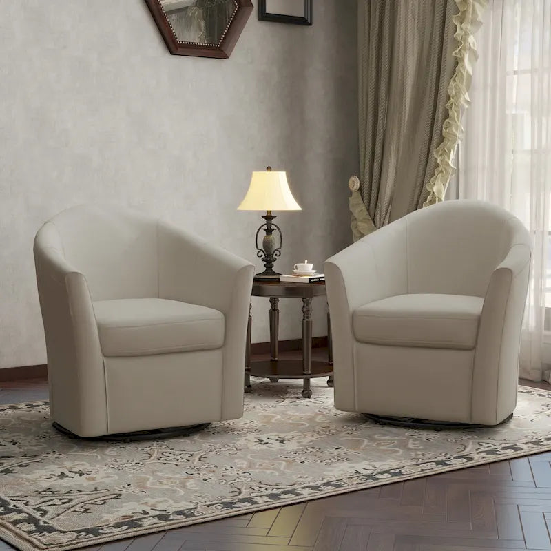 Fauteuil pivotant avec base en métal 78 cm (L) x 76 cm (H) x 70 cm (P)