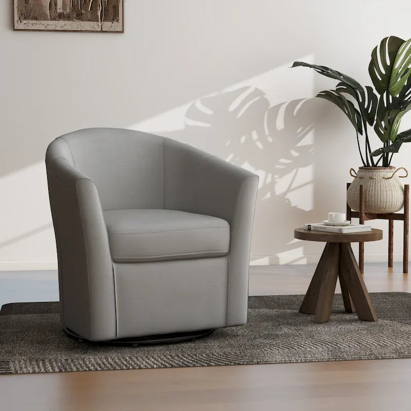 Fauteuil pivotant avec base en métal 78 cm (L) x 76 cm (H) x 70 cm (P)