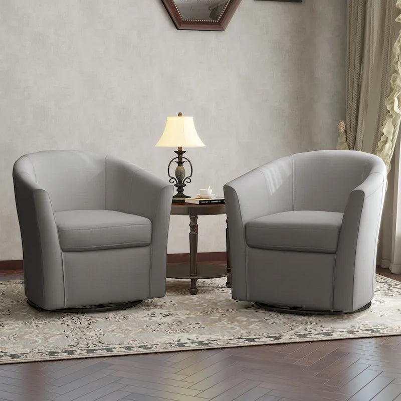 Fauteuil pivotant avec base en métal 78 cm (L) x 76 cm (H) x 70 cm (P)