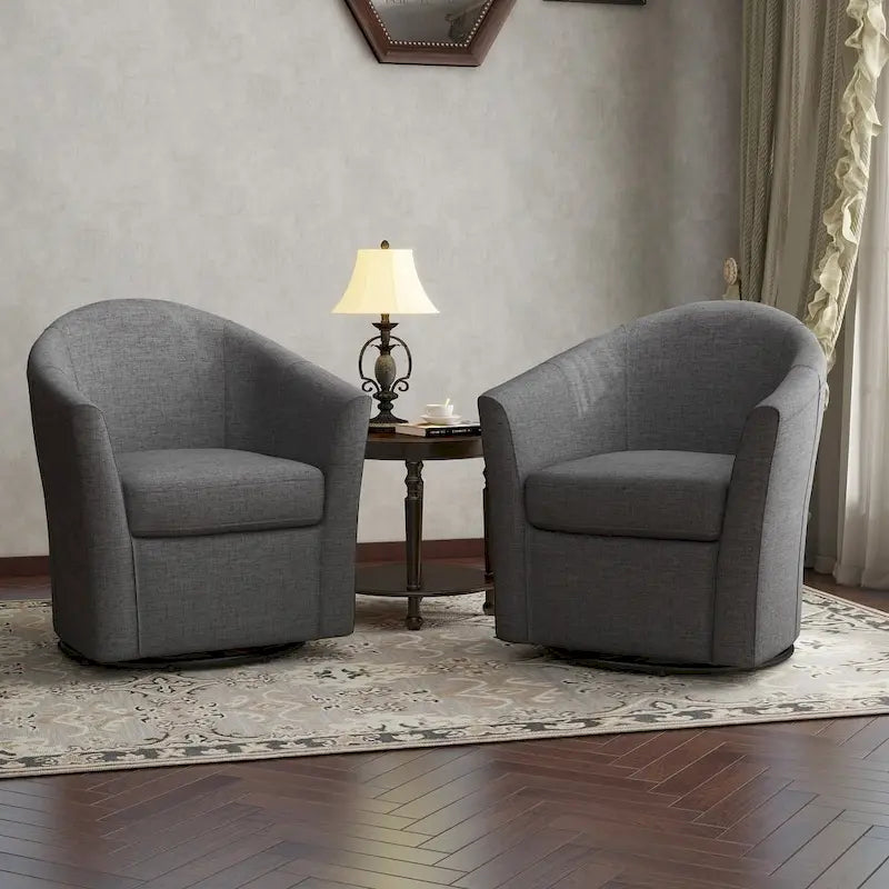 Fauteuil pivotant avec base en métal 78 cm (L) x 76 cm (H) x 70 cm (P)