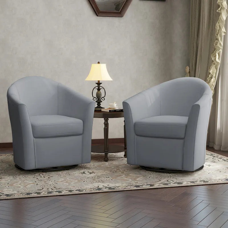 Fauteuil pivotant avec base en métal 78 cm (L) x 76 cm (H) x 70 cm (P)