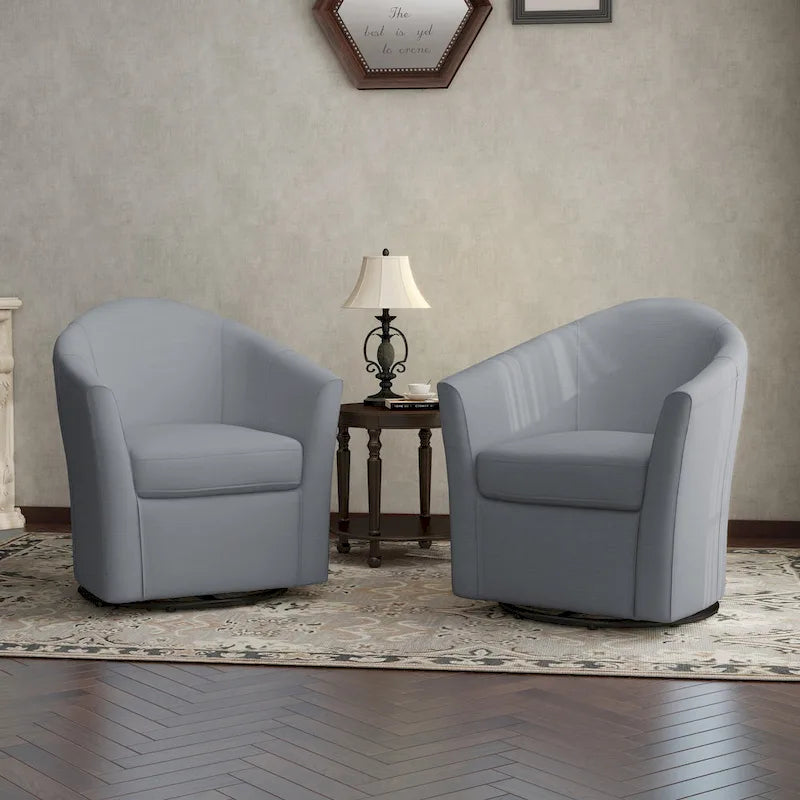 Fauteuil pivotant avec base en métal 78 cm (L) x 76 cm (H) x 70 cm (P)