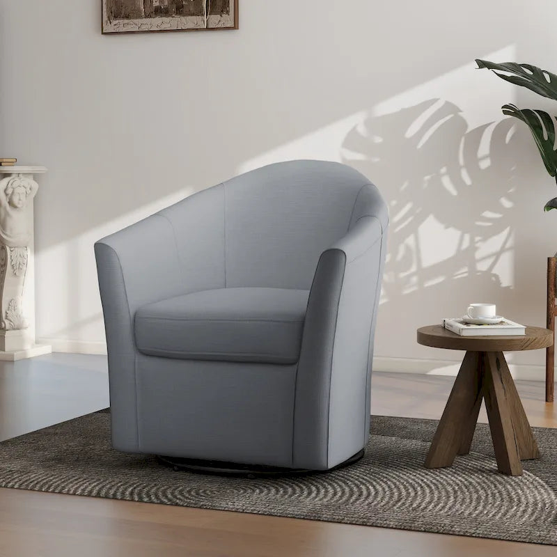 Fauteuil pivotant avec base en métal 78 cm (L) x 76 cm (H) x 70 cm (P)