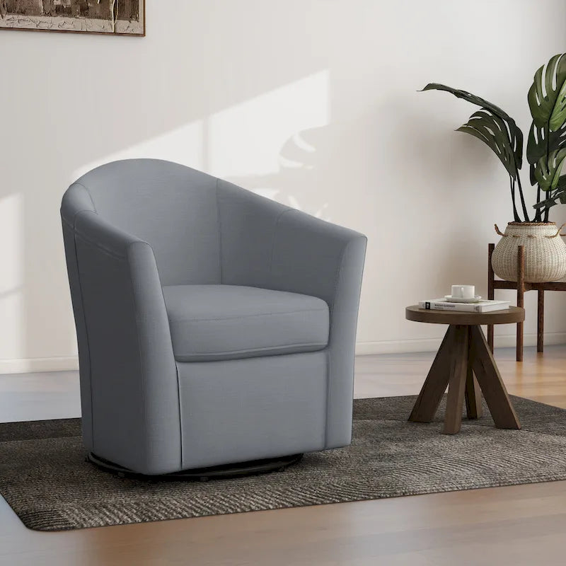 Fauteuil pivotant avec base en métal 78 cm (L) x 76 cm (H) x 70 cm (P)