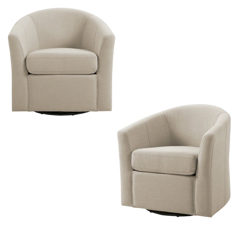 Fauteuil pivotant avec base en métal 78 cm (L) x 76 cm (H) x 70 cm (P)