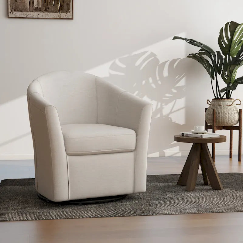 Fauteuil pivotant avec base en métal 78 cm (L) x 76 cm (H) x 70 cm (P)