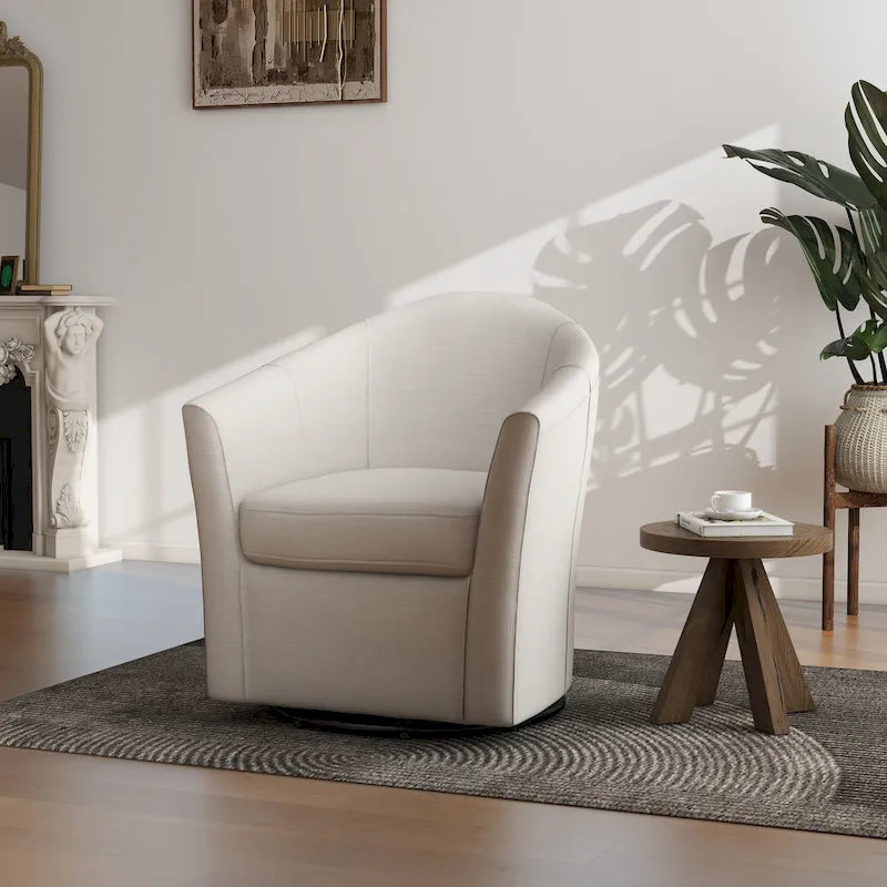 Fauteuil pivotant avec base en métal 78 cm (L) x 76 cm (H) x 70 cm (P)