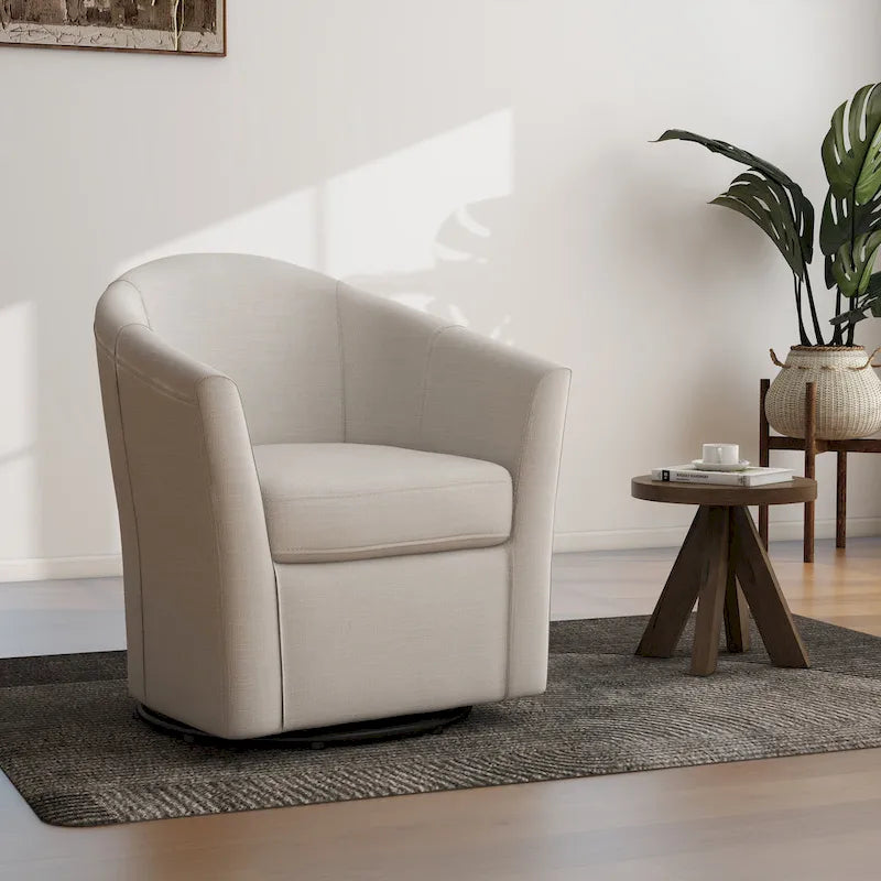 Fauteuil pivotant avec base en métal 78 cm (L) x 76 cm (H) x 70 cm (P)