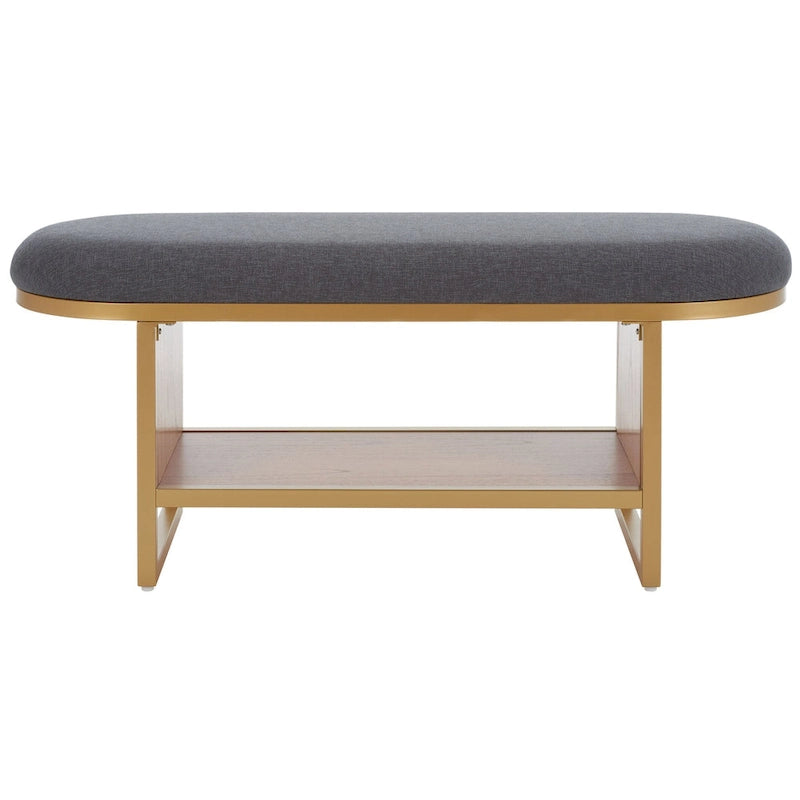 SAFAVIEH Home Collection Iona Banc à étagères ouvertes avec coussin – 42 L x 15 P x 18 H