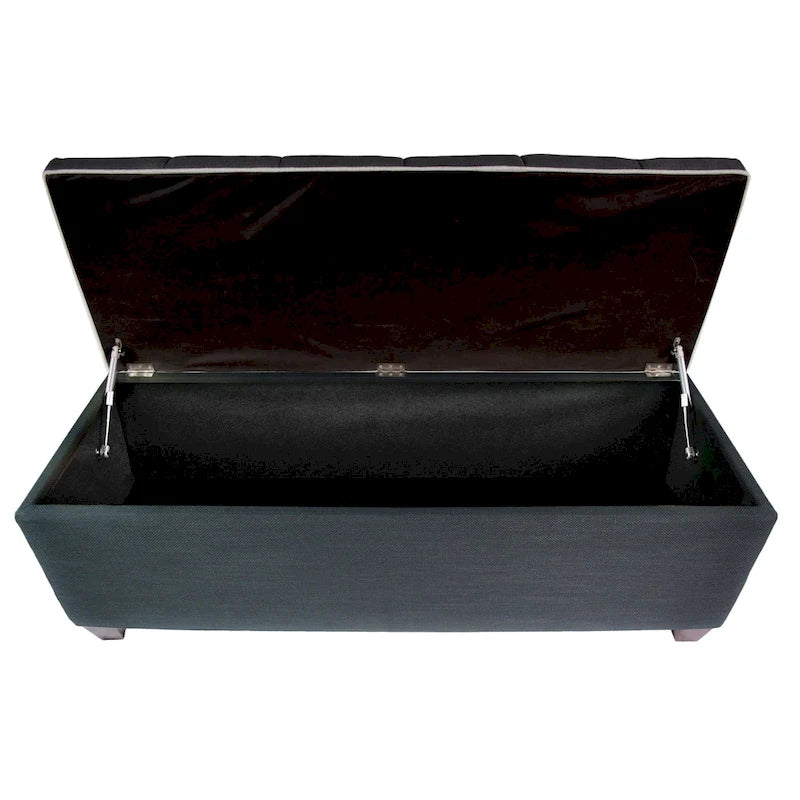 Banc de rangement en lin Sole Secret Diamond Tufted LOFT