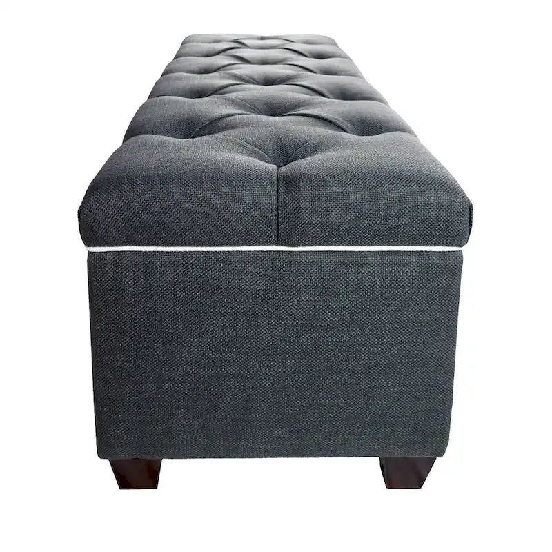Banc de rangement en lin Sole Secret Diamond Tufted LOFT