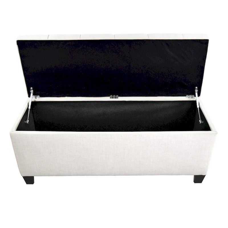 Banc de rangement en lin Sole Secret Diamond Tufted LOFT