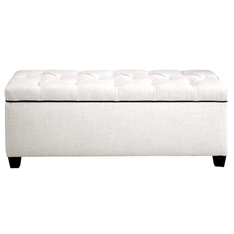 Banc de rangement en lin Sole Secret Diamond Tufted LOFT