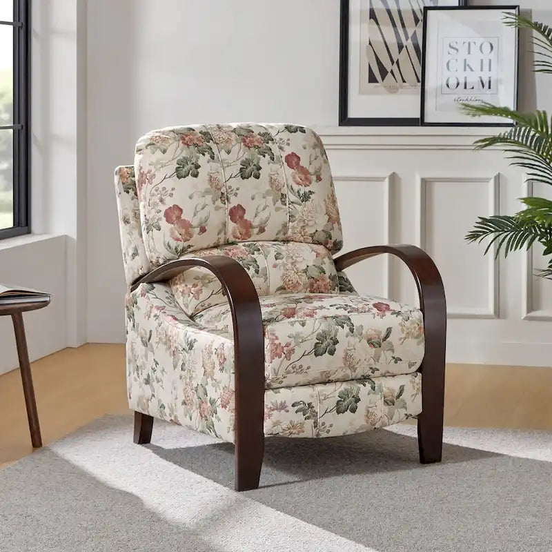 Fauteuil inclinable manuel en cuir véritable Rita