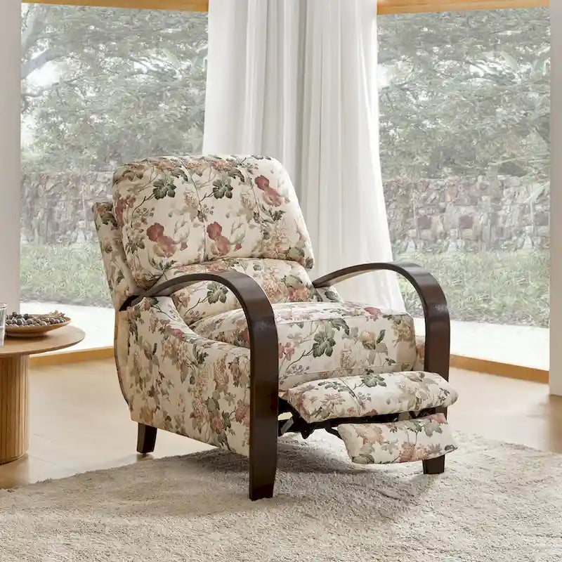 Fauteuil inclinable manuel en cuir véritable Rita