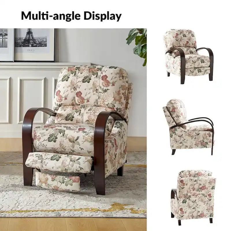 Fauteuil inclinable manuel en cuir véritable Rita