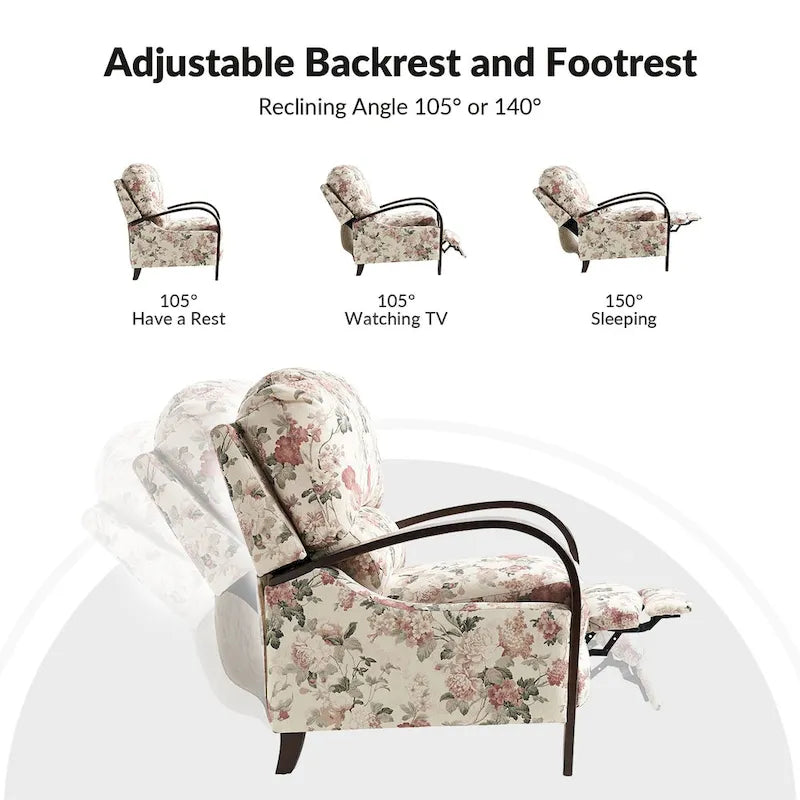 Fauteuil inclinable manuel en cuir véritable Rita