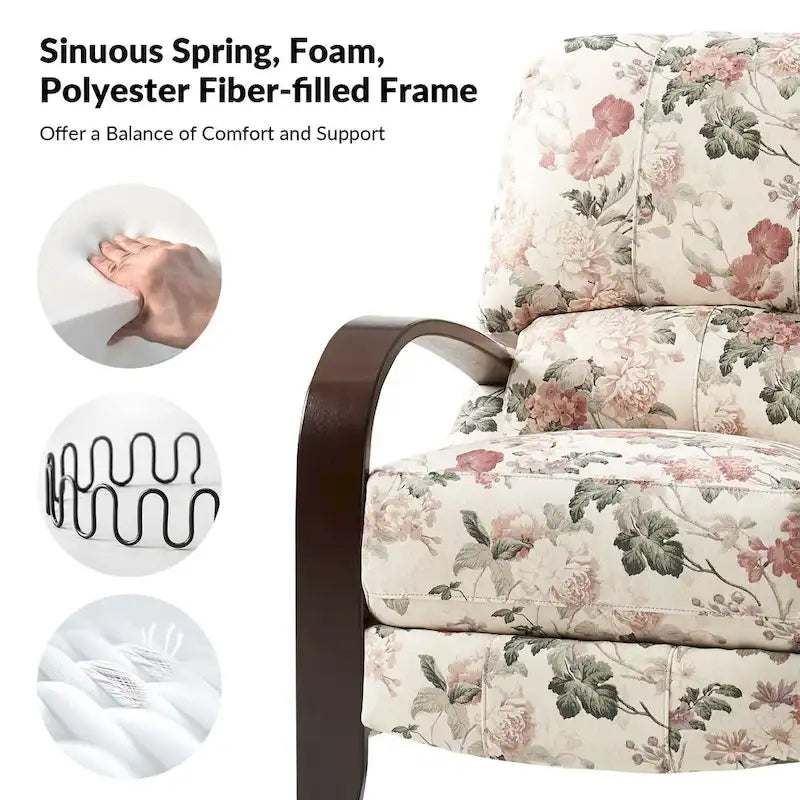 Fauteuil inclinable manuel en cuir véritable Rita