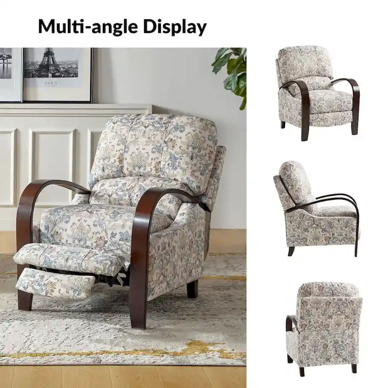 Fauteuil inclinable manuel en cuir véritable Rita