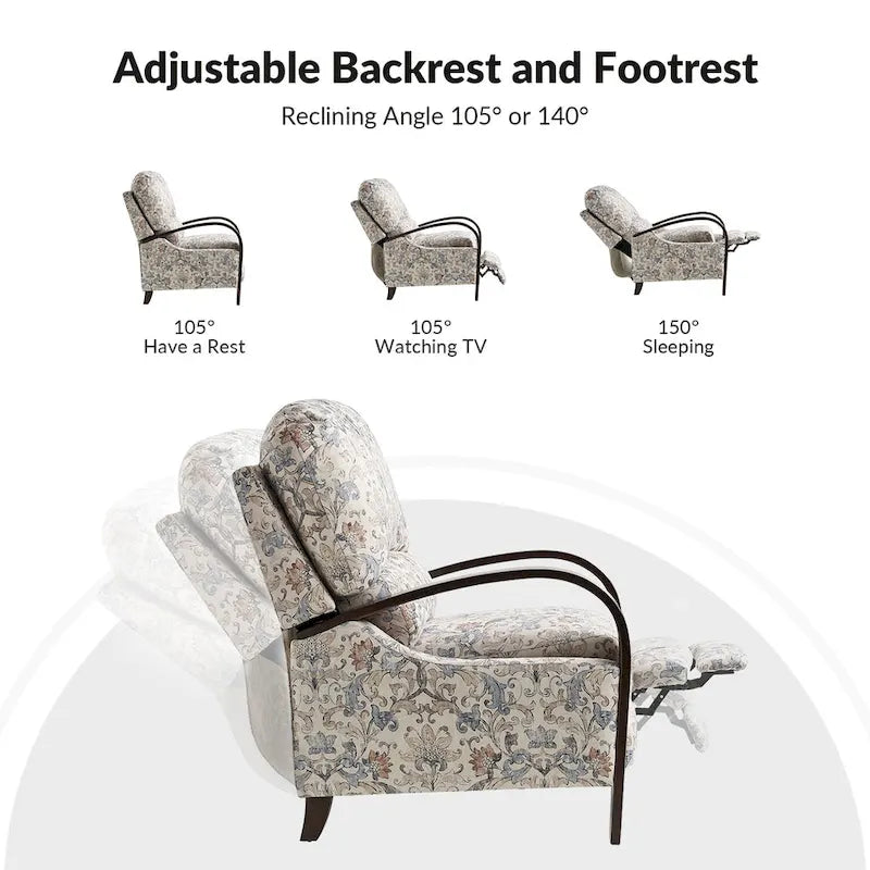 Fauteuil inclinable manuel en cuir véritable Rita