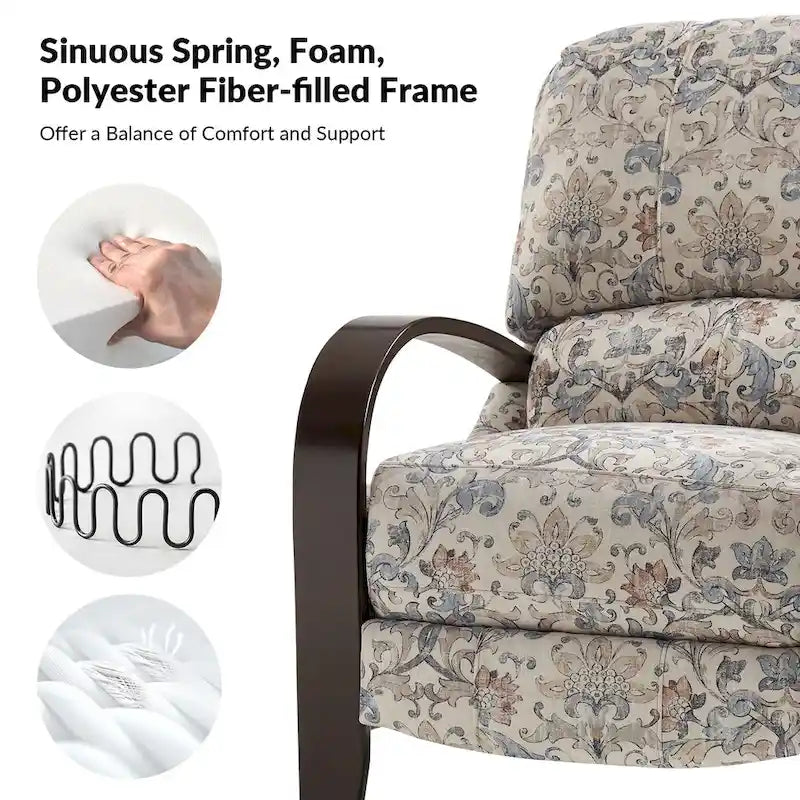 Fauteuil inclinable manuel en cuir véritable Rita
