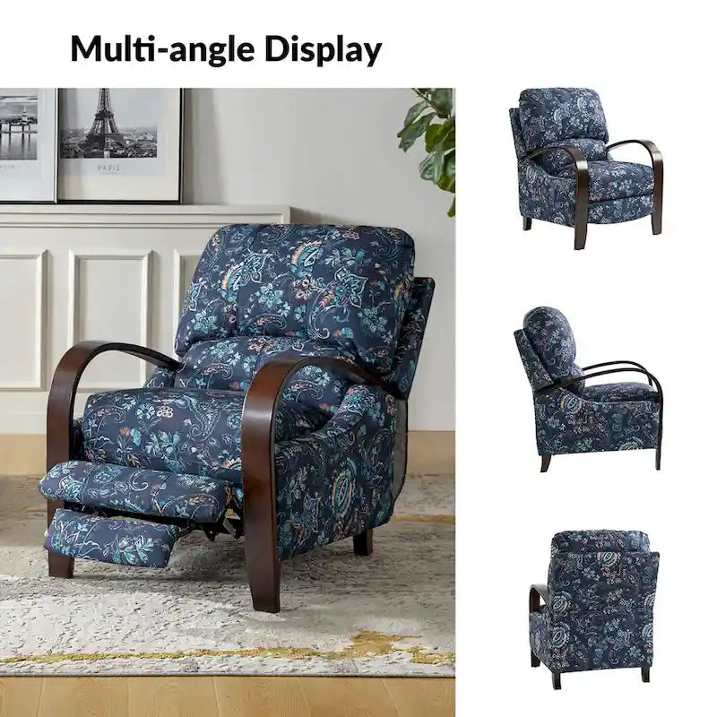 Fauteuil inclinable manuel en cuir véritable Rita