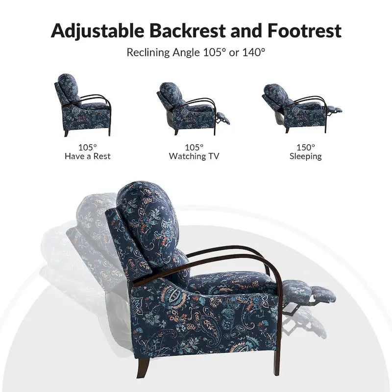 Fauteuil inclinable manuel en cuir véritable Rita