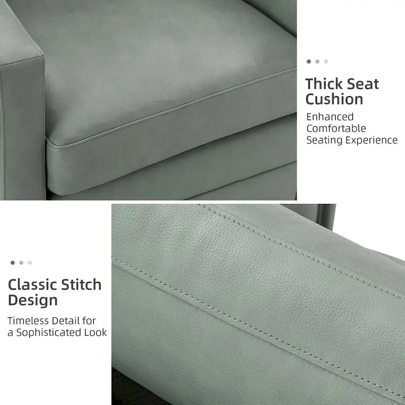 Fauteuil pivotant Jorge en cuir véritable, largeur 28,74 po, avec accoudoirs