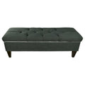 Banc de rangement ottoman long rembourré capitonné Brooke Diamond