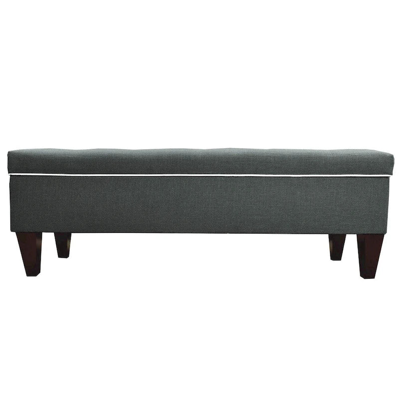 Banc de rangement ottoman long rembourré capitonné Brooke Diamond